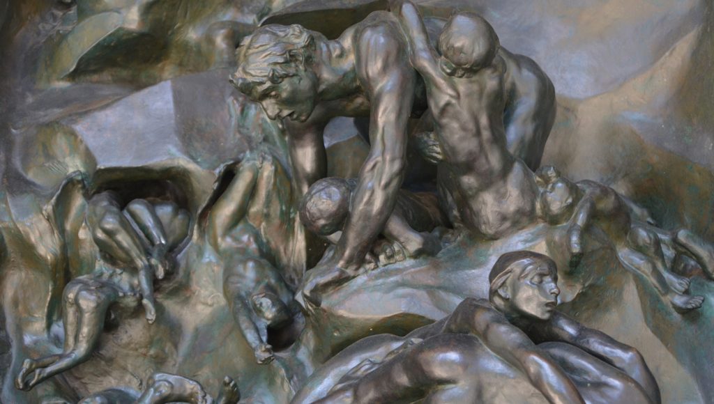 Detail of Rodin's Gates of Hell