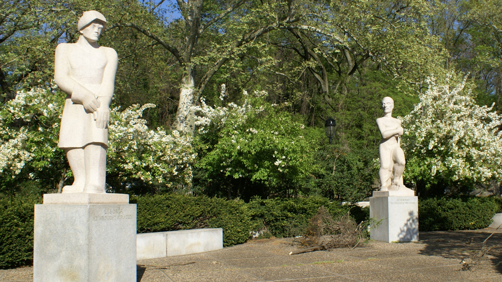 A view of the North Terrace of the Ellen Phillips Samuel Memorial on Kelly Drive