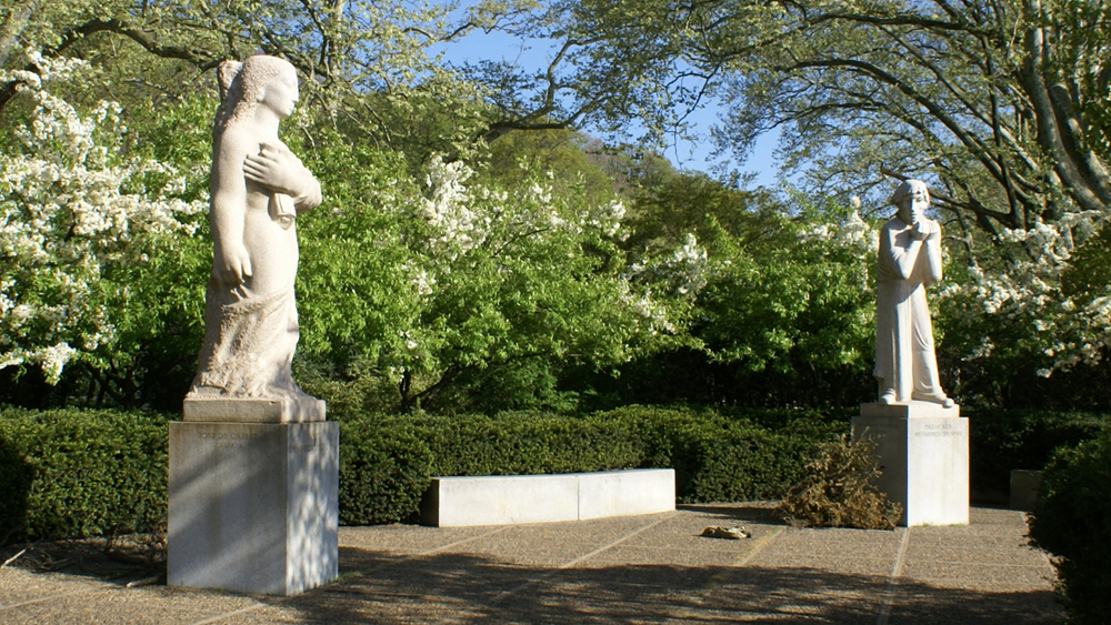 A view of the North Terrace of the Ellen Phillips Samuel Memorial on Kelly Drive