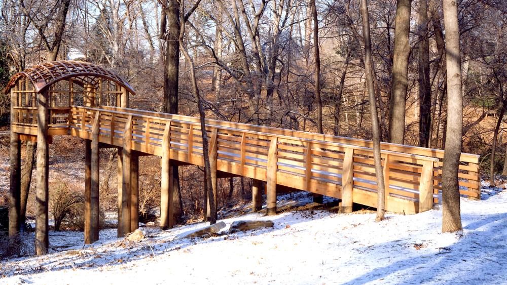Martin Puryear's "Pavilion in the Trees" in the Snow